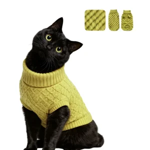 Suéter tejido para mascota amarillo