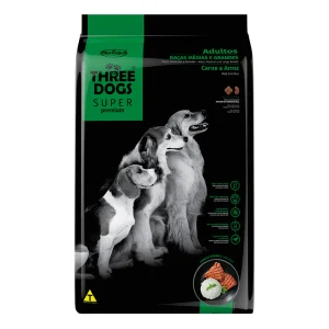 THREE DOGS adultos razas medianas x 15+2 Kg